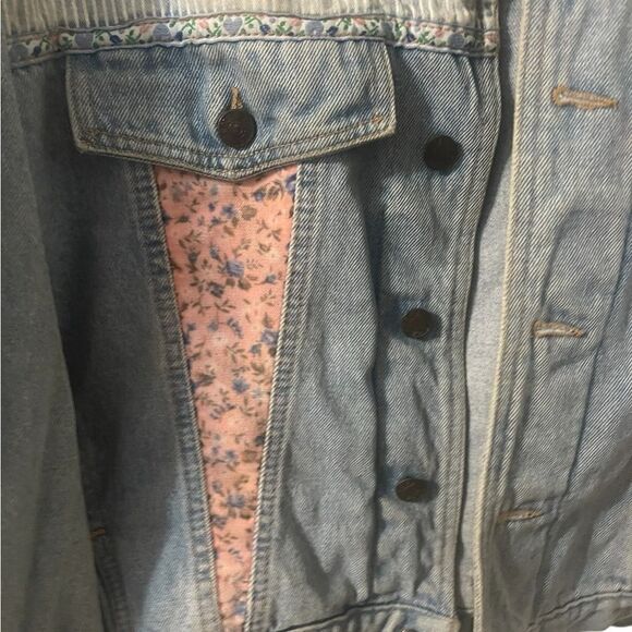 Vintage Zena Denim Jacket Floral Pink Women’s Size Large Made USA RARE - Picture 9 of 16